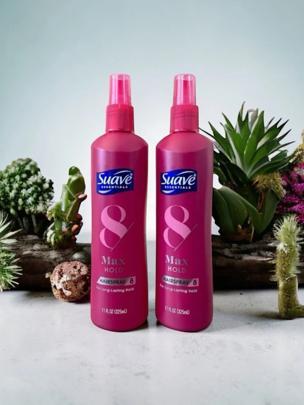 2 Pack Suave Unscented Max Hold Hair Spray 11oz Pump Non-Aerosol Lasting Hold